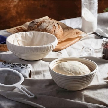 ФОРМА КОРЗИНЫ ИЗ РАТАНА ДЛЯ ПОДЪЕМА ИДЕАЛЬНОГО ХЛЕБА Корзина, Крышка, Нож.