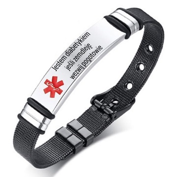 Браслет экстренной медицинской помощи «Я ДИАБЕТИК», сетка