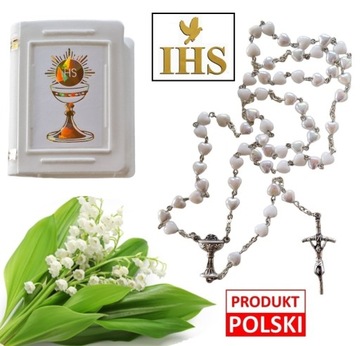 RÓŻANIEC KOMUNIJNY BIAŁY pudełko Komunia - Mieniący w Książce