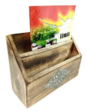 Organizer stojący listownik 21,5x8x16cm drewno NL