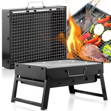 GRILL TURYSTYCZNY WĘGLOWY PRZENOŚNY SKŁADANY BBQ