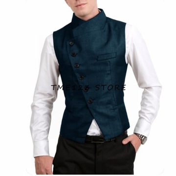 Men's Vest Single Breasted Side Button New Custom