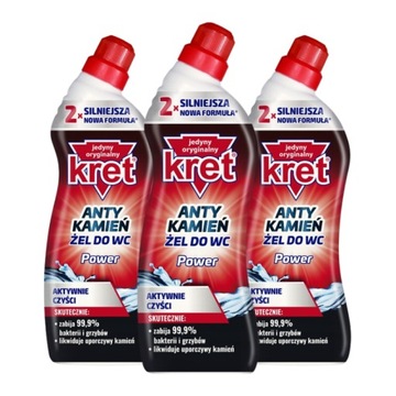 Kret Żel do WC Toalet Antykamień Zestaw 3x750