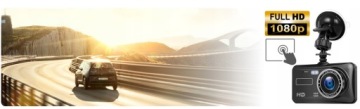 Автомобильный видеорегистратор HD с сенсорным экраном и камерой заднего вида 64G