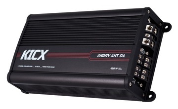 KICX ANGRY ANT D4 Mały WZMACNIACZ 4 Kanałowy 4x150/225W 2x450W RMS Hi-Input