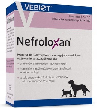 Vebiot Nefroloxan 60 kapsułek otwieranych choroby nerek pies kot