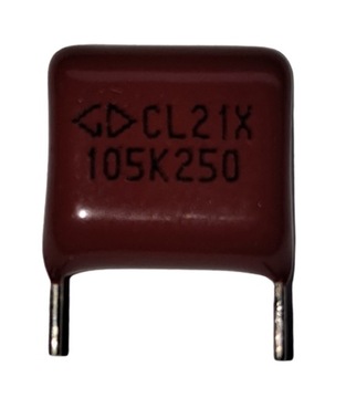 Kondensator poliestrowy 1uF 10% 250VDC.
