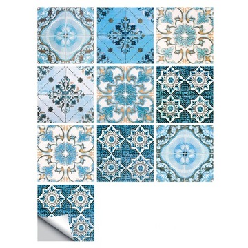 SAMOPRZYLEPNY PANEL PATCHWORK PCV PŁYTKI KOMPLET 10 SZTUK TAPETA 20x20cm