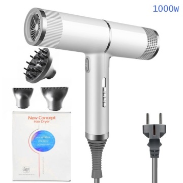 Iontový vysoušeč vlasů s příkonem 1000 W a 3 difuzéry Vysoušeč vlasů