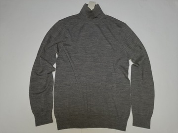 Sweter WEŁNIANY męski golf Bluzka RESERVED WEŁNA MERINO XL