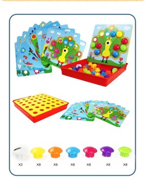 Кнопка-головоломка, кнопка, тренировка рук, мозаика, руководство, Монтессори, Эду