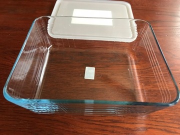 СТЕКЛЯННЫЙ КОНТЕЙНЕР С КРЫШКОЙ, ТЕРМОУСТОЙЧИВЫЙ СОСУДА ИЗ ПИРЕКСА 4Л OLDMAN 27х23см