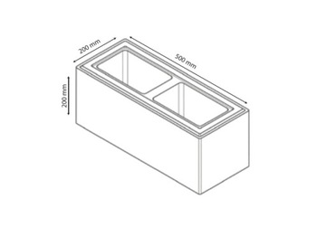 Блок заборный гладкий СТАЛЬ 500х200х200