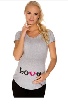 oryginał MY TUMMY T-SHIRT LOVE STÓPKI MAMA M