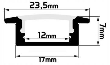 Встраиваемый анодированный светодиодный профиль SLIM + 2M LAMP