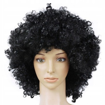 HIT Peruka AFRO peruki KARNAWAŁ BAL CZARNA