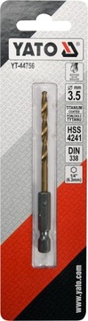 WIERTŁO DO METALU HSS-TiN 3,5MM HEX