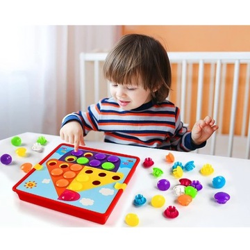 Головоломка Образовательная Игра Кнопки Мозаика Иллюстрации Творческие Веселья