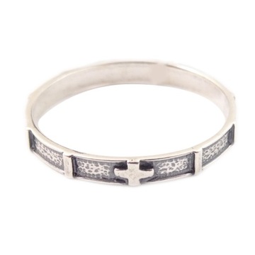 Srebrny Różaniec na palec (pierścionek) r.16