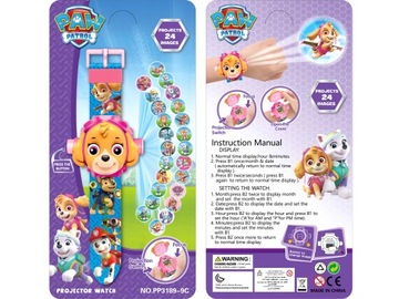 3D часы PAW PATROL с проектором PAW PATROL SKYE SUPERHERO для ребенка