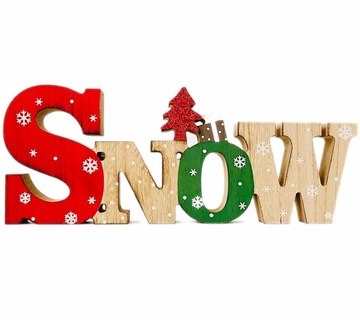 SNOW DEKORACJA FIGURKA ŚWIĄTECZNA NAPIS DEKORACYJN