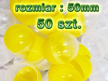 Kapsuła pusta 50mm ŻÓŁTA 50 SZT. piłka kulka do losowania loteria los losy