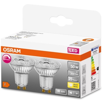 2x Żarówka LED GU10 4,5W 2700K Ściemnialna OSRAM