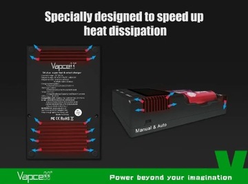 Зарядное устройство Vapcell S4 plus 3A V3 Li-Ion NiMH 18650 AA AAA 21700, комплект