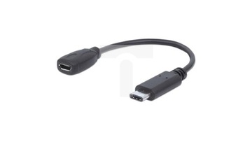 KABEL USB C-MicroB M/F 0,15m USB2.0 HI-SPEED czarny
