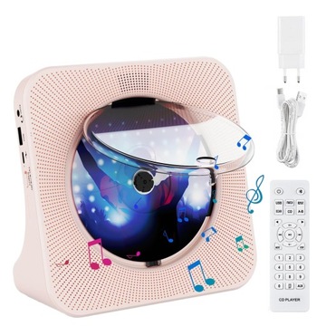 PRZENOŚNY ODTWARZACZ CD RADIO BLUETOOTH 5.0,RÓŻOWY