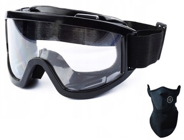 GOGLE MOTOCYKLOWE na MOTOR QUAD OKULARY + MASKA