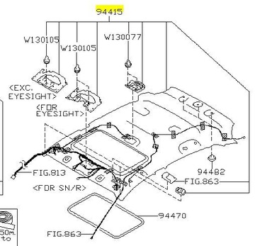 PODSUFITKA SUBARU IMPREZA XV SZYBERDACH EYESIGHT 2016-