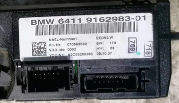 BMW 1 E81 E82 E87 PANEL KLIMATIZACE 9162983-01