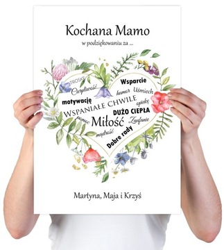 PREZENT NA DZIEŃ MAMY - MATKI PODZIĘKOWANIE DLA MAMY dyplom OBRAZ +IMIĘ A3