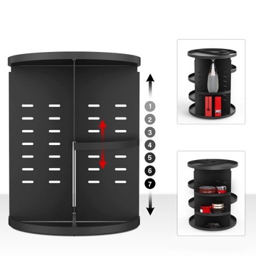 ВРАЩАЮЩИЙСЯ ОРГАНАЙЗЕР ДЛЯ КОСМЕТИКИ, ЧЕРНЫЙ