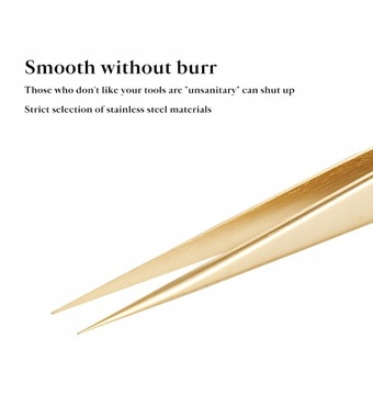 Пинцет для наращивания ресниц DeceMars, золотой цвет