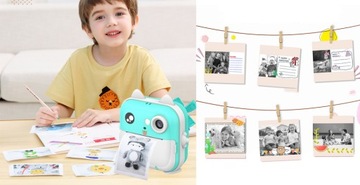 ЦИФРОВАЯ КАМЕРА Мгновенного действия с ЖК-дисплеем и принтером для детей, игровые ролики для печати