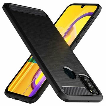ETUI PANCERNE KARBON + SZKŁO do SAMSUNG GALAXY M21