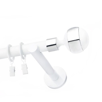 ОДИНАРНЫЙ МЕТАЛЛИЧЕСКИЙ КАРДИН 19ММ БЕЛЫЙ 100см НАБОР РАЗЛИЧНЫХ МОДЕЛЕЙ