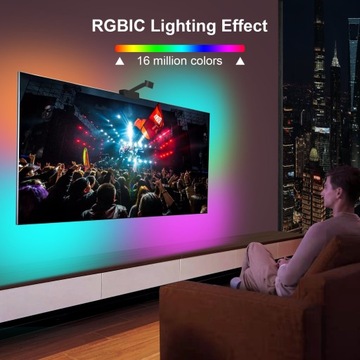 LED ПОДСВЕТКА ТЕЛЕВИЗОРА RGBIC СВЕТОВАЯ ПОЛОСКА