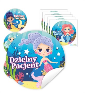 Naklejki Dzielny Pacjent SYRENKI - WYCIĘTE 90 szt.
