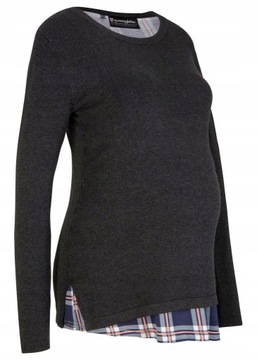 35T Bonprix sweter ciążowy i do karmienia z doszytą bluzką 48/50 5XL