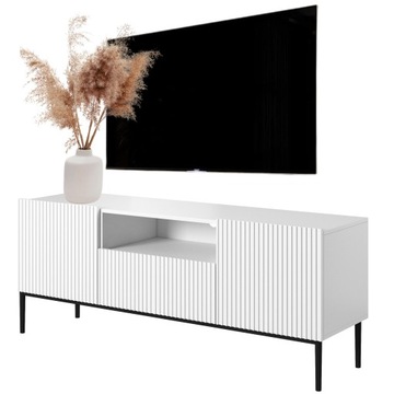 SZAFKA POD TV BIAŁA do salonu 150cm stolik komoda pod telewizor RTV GLAMOUR