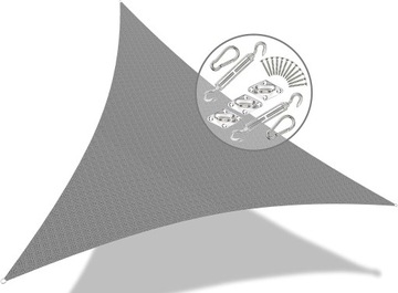 ŻAGIEL PRZECIWSŁONECZNY 3,6 x 3,6 x 3,6m + ZESTAW