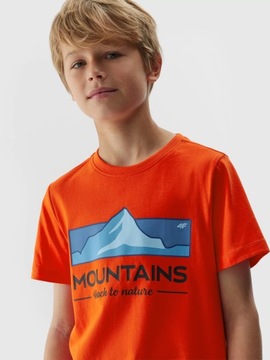 4F ФУТБОЛКА ДЛЯ МАЛЬЧИКОВ, ДЕТСКАЯ ХЛОПКОВАЯ ФУТБОЛКА