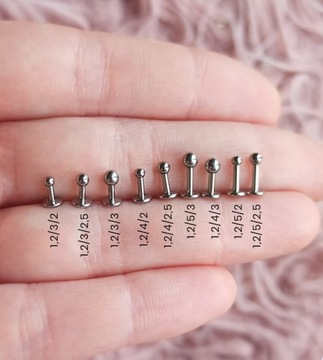 СЕРЬГИ LABRET ВНУТРЕННЯЯ РЕЗЬБА ТИТАН 1,2/4/3