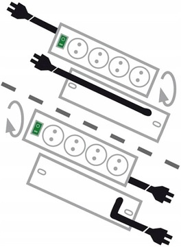 ЭЛЕКТРИЧЕСКАЯ ПОЛОСКА ДОМАШНИЙ УДЛИНИТЕЛЬ КАБЕЛЯ ВЫКЛЮЧАТЕЛЬ 10 РОЗЕТ КАБЕЛЬ 2 МЕТРА