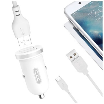 Zestaw ladowarka samochodowa usb szybka zapalniczka kabel microUSB kostka