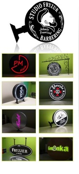 Световой короб, вывеска, двусторонний КРУГЛЫЙ светодиодный светильник, 50-120 см