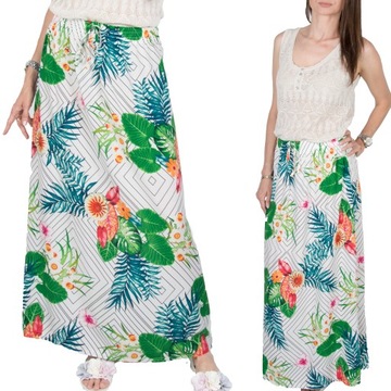 88_2 ZWIEWNA DŁUGA SPÓDNICA MAXI WZORY